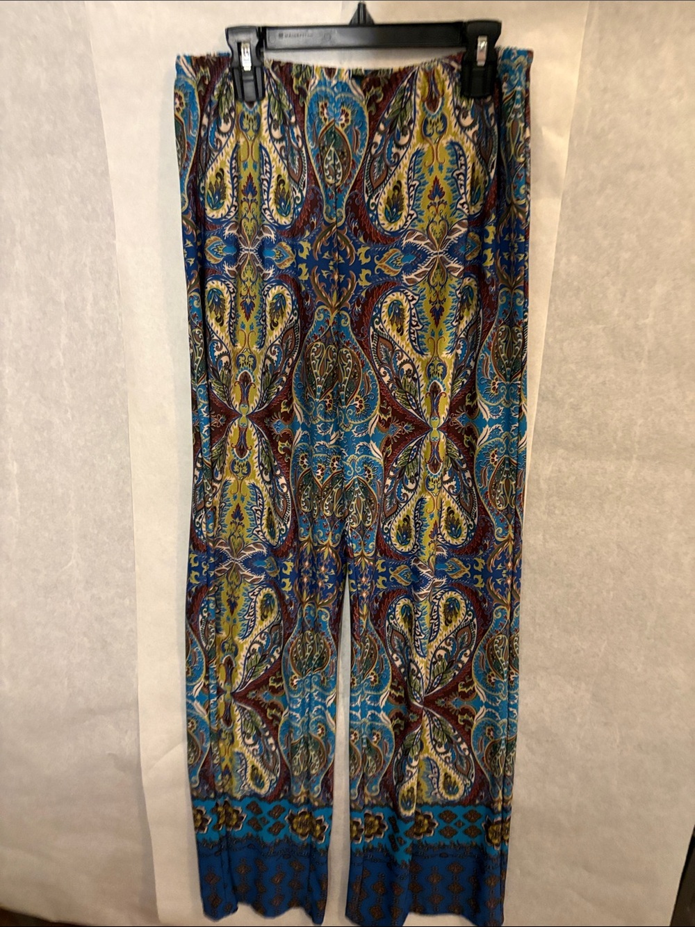 Melissa Paige Multicolor Paisley Wide Leg Pants - Blue, Yellow, Green